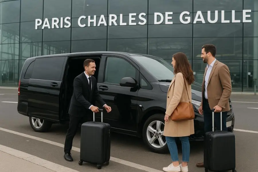 Airport Transfer Paris — Professional chauffeur greeting passengers at Charles de Gaulle arrivals